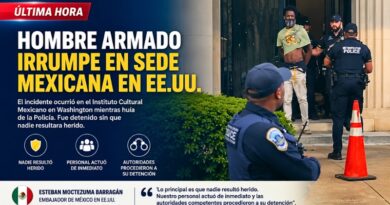 Un ciudadano estadounidense ingresó armado al Instituto Cultural Mexicano en Washington mientras escapaba de la Policía; no hubo heridos.