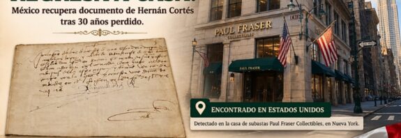 El histórico documento del siglo XVI, firmado por el conquistador español, fue hallado en Estados Unidos y devuelto a México gracias a la colaboración entre la SRE y el FBI; se trata de un valioso testimonio de la Nueva España.