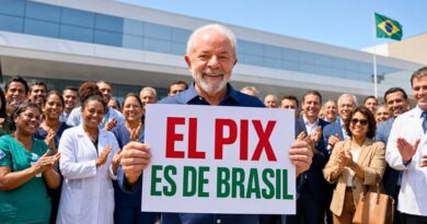 Lula exhibe pancarta en Goiás mientras Washington amenaza con aranceles del 25% al sistema de pagos que ya usan 170 millones de brasileños.