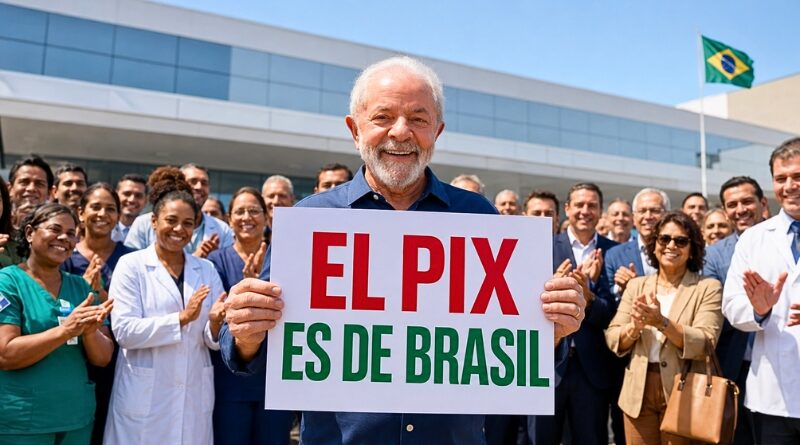 Lula exhibe pancarta en Goiás mientras Washington amenaza con aranceles del 25% al sistema de pagos que ya usan 170 millones de brasileños.