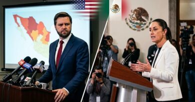 El vicepresidente de EE.UU. plantea una intervención militar unilateral en México para combatir el narcotráfico, una declaración que la presidenta Claudia Sheinbaum ha calificado como una inaceptable injerencia en la soberanía nacional.