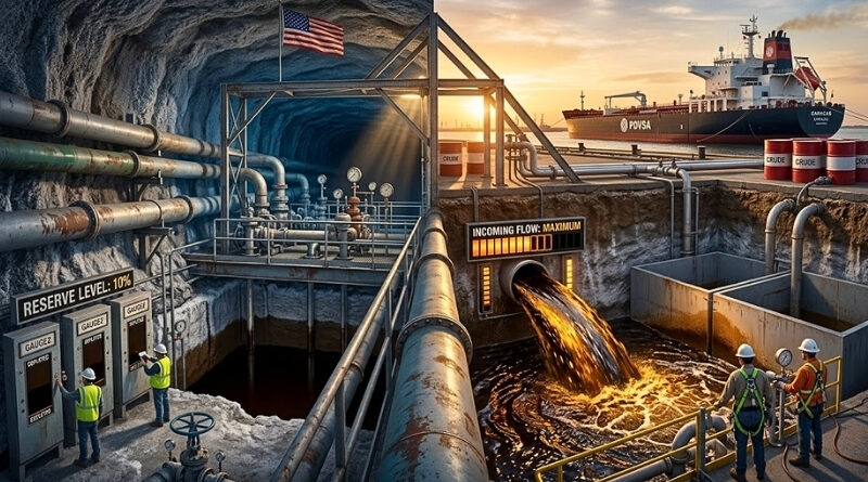 Washington vincula el histórico pacto petrolero con Caracas al vaciamiento récord de sus reservas estratégicas, agravado por la crisis con Irán