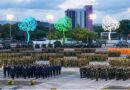 Copresidentes Daniel Ortega y Rosario Murillo lideran la conmemoración castrense en la Plaza La Fe, destacando el papel de la institución como garante de la paz y la dignidad nacional frente a las presiones externas